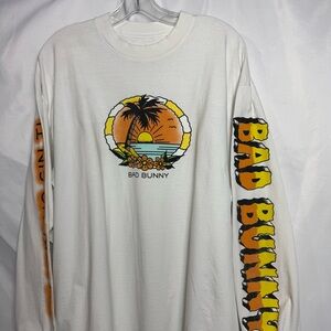 Bad Bunny Un Verano Sin Ti World's Hottest Official Tour Long Sleeve Sz XL ni